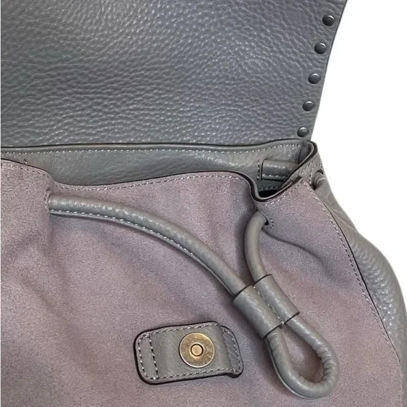 Rebecca Minkoff Keith Pebbled Leather and Suede Backpack Grey Convertible Gray - Picture 7 of 10